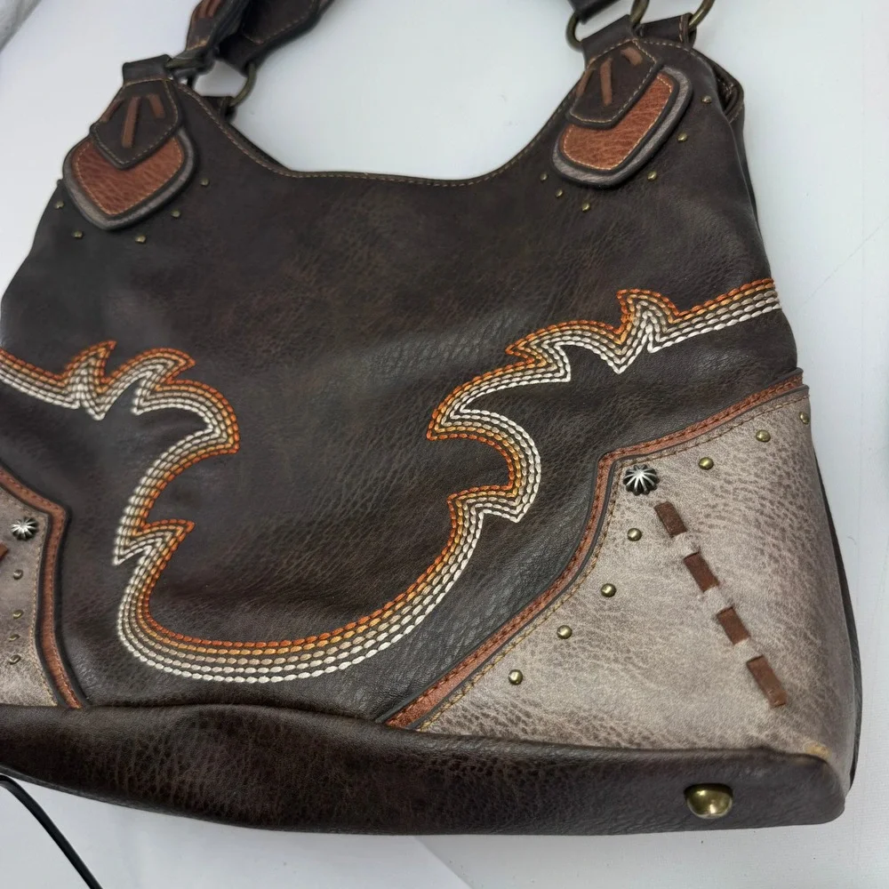 Justin Shoulder Bag Women OS Brown Concealed Carry Embroidered Western Cowgirl